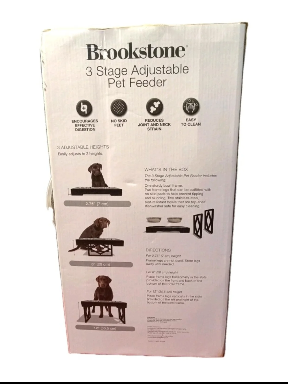 Brookstone 3-Stage Adjustable Pet Feeder - Brown
